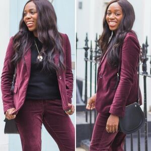 Boden Velvet Burgundy Blazer Size 6